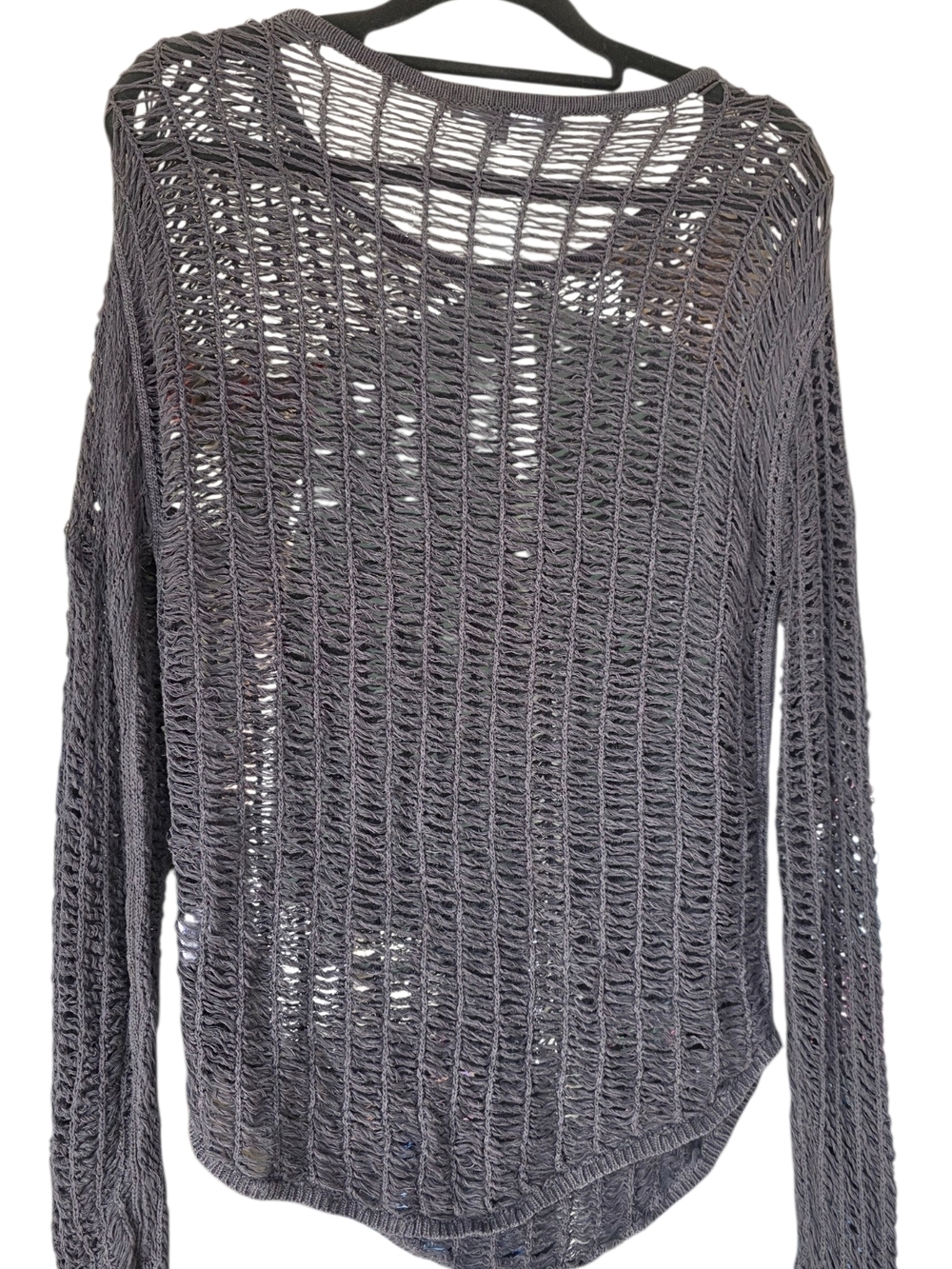 HYFVE Boho Loose Knit Long Sleeves Black Top Medium